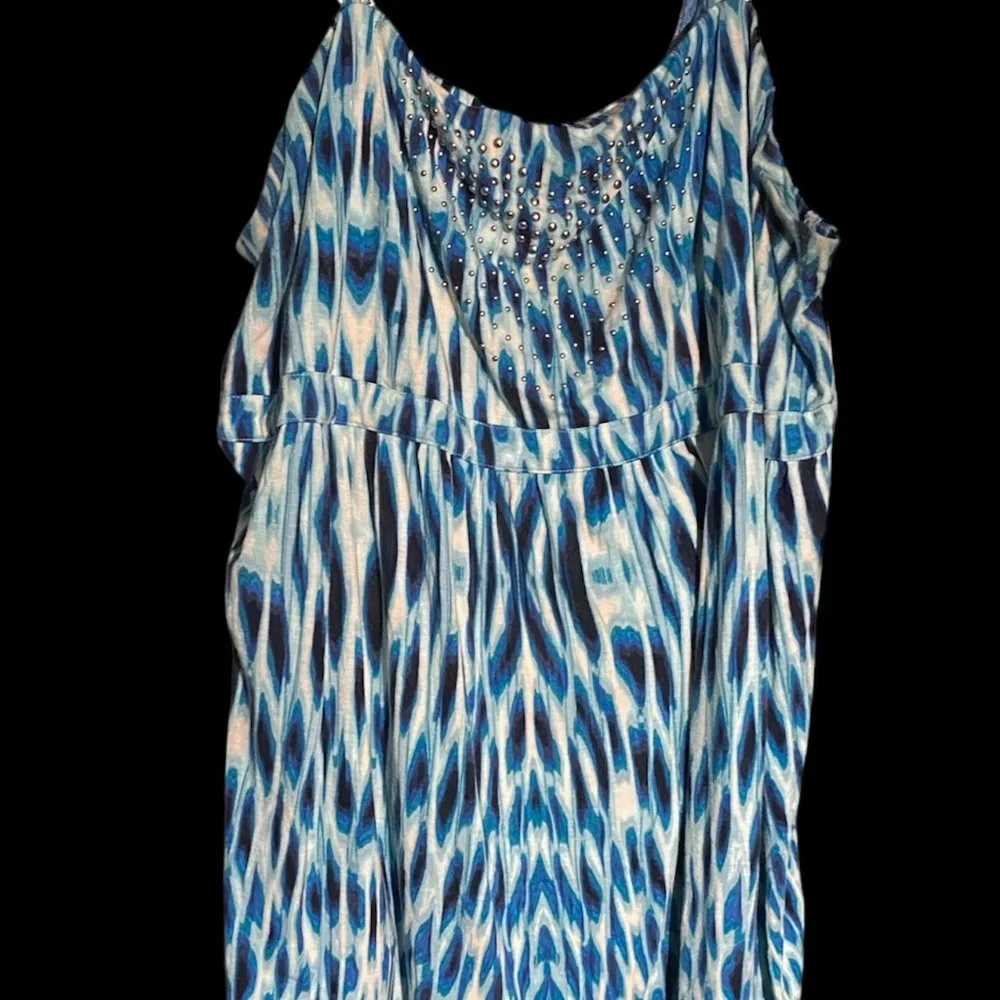 Lane Bryant Sleeveless Spaghetti Strap Tank Top Studded Size 22/24 Blue Wave - Picture 2 of 5